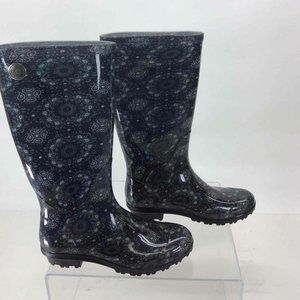 UGG Bandana Paisley Rain Boots Waterproof Black 6